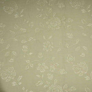 Light Grey floral embroidery Pure Linen Fabric GPF-32065 - TradeUNO