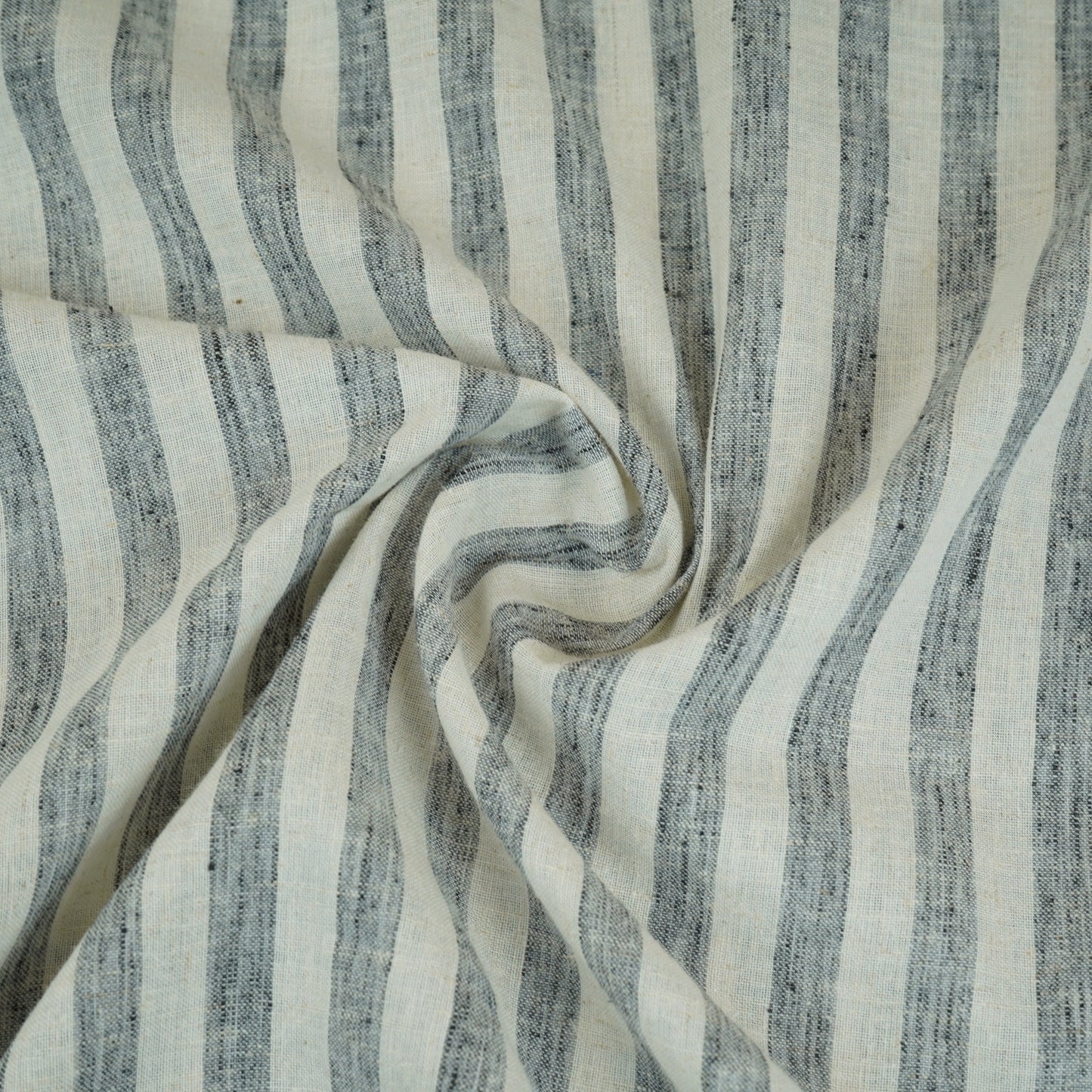 Grey & White Stripes Linen Fabric RS-30237