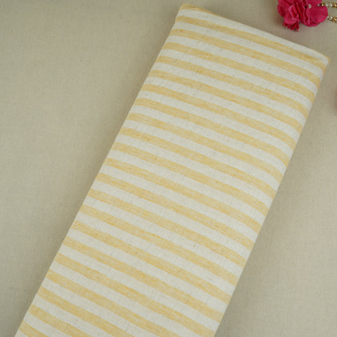 Yellow & White Stripes Linen Fabric RS-30234