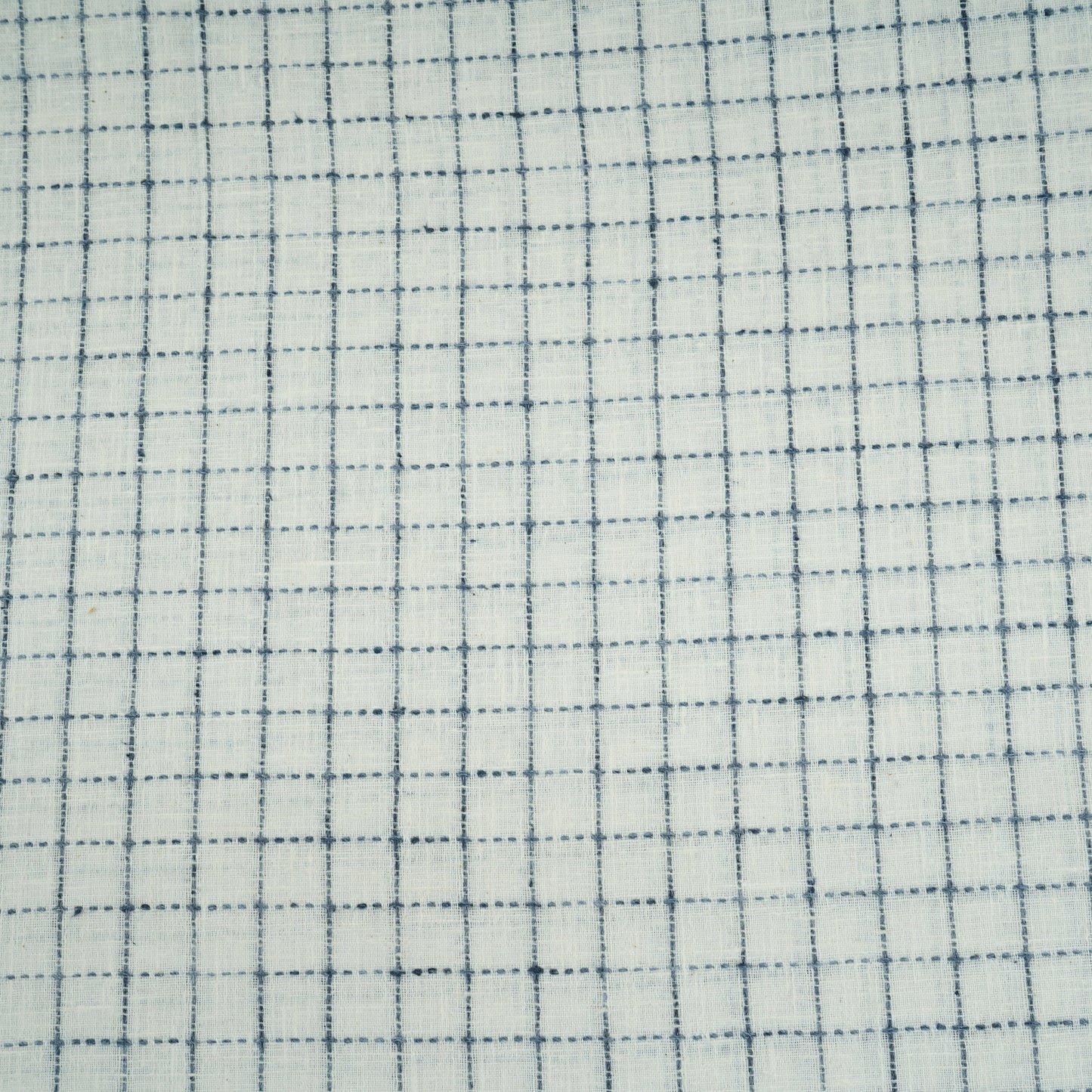 Blue & White Check Linen Fabric RS-30060