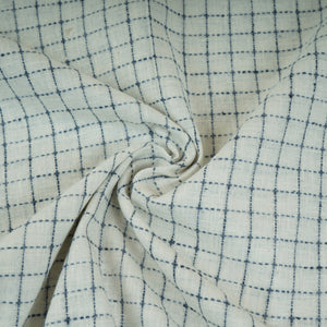 Blue & White Check Linen Fabric RS-30060 - TradeUNO