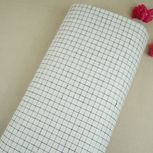 Blue & White Check Linen Fabric RS-30060 - TradeUNO