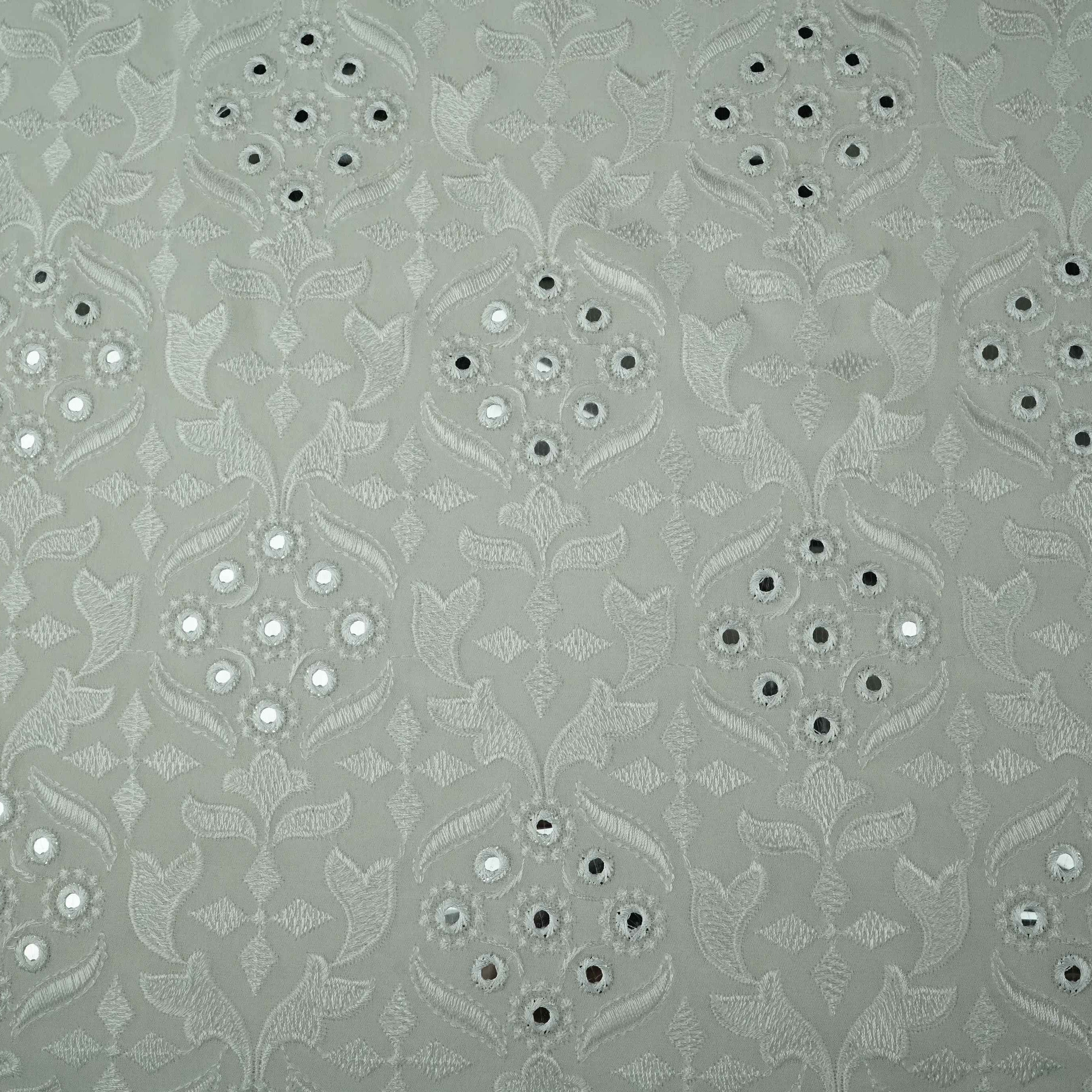 White Solid RFD Pure Silk Satin 60gm LID-30058