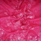 Rani Pink Border floral embroidery Pure 27gm Organza Fabric GPF-32068