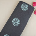 Dark Grey Persian embroidery Denim Fabric AF-30051