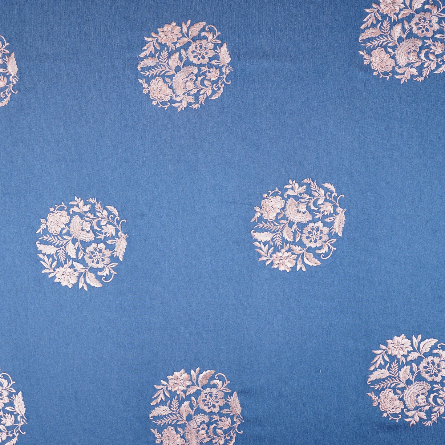 Blue Persian embroidery Denim Fabric AF-30052