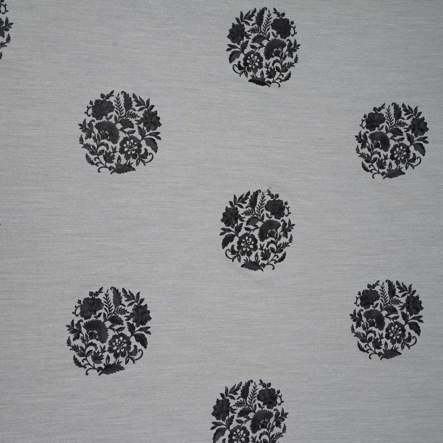 Light Grey Persian embroidery Denim Fabric AF-30053