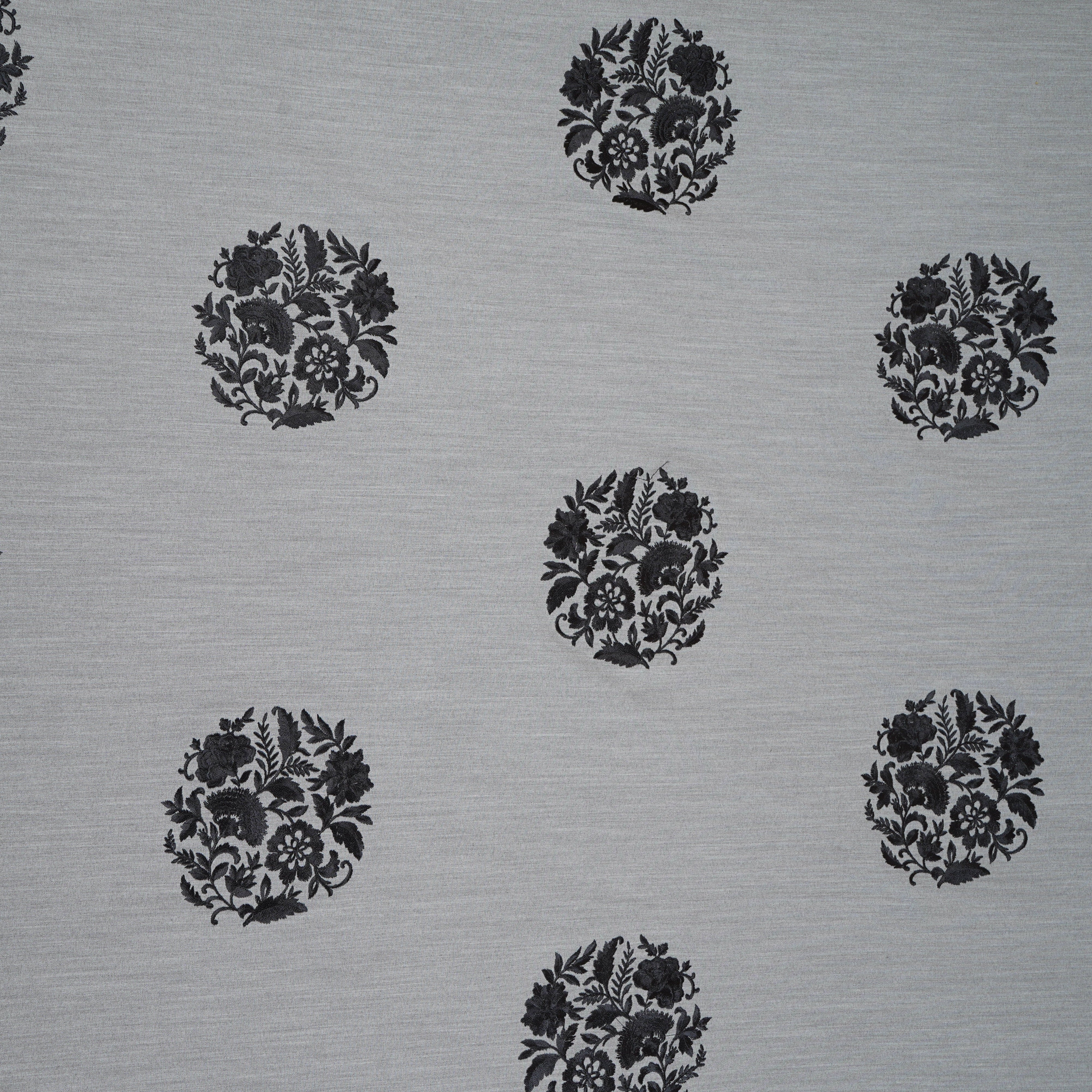 Light Grey Persian embroidery Denim Fabric AF-30053 - TradeUNO