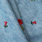 Light Blue Floral Embroidery South Cotton Fabric GTS-30269