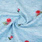Light Blue Floral Embroidery South Cotton Fabric GTS-30269