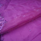 Purple thread embroidery Pure 27gm Organza Fabric GPF-32072