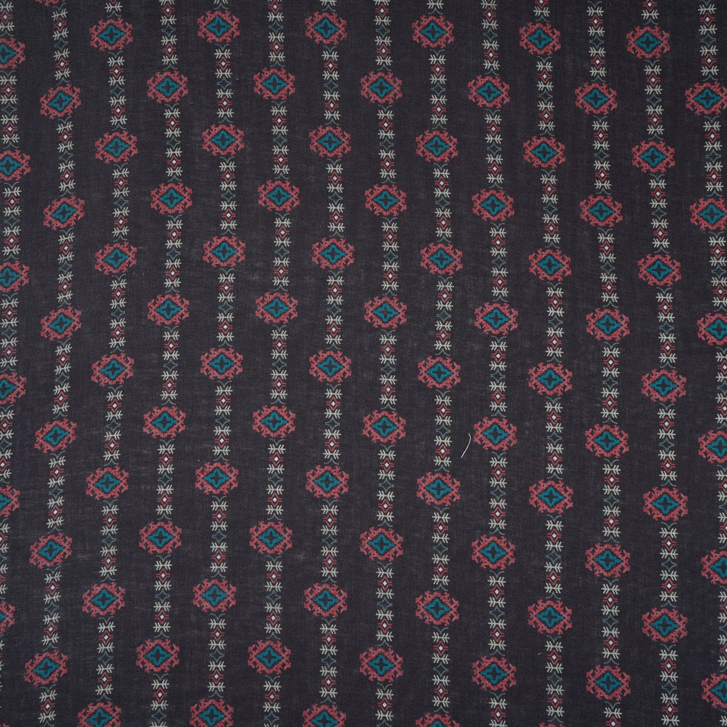 Black Abstract Print Cotton Linen Fabric GTS-30281