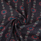 Black Abstract Print Cotton Linen Fabric GTS-30281