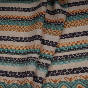 Off White Abstract thread embroidery Linen Fabric SF-32039 - TradeUNO