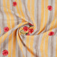 Yellow & White Stripes Floral Embroidery South Cotton Fabric GTS-30263 - TradeUNO