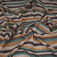 Off White Abstract thread embroidery Linen Fabric SF-32039