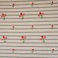 Blue & Cream Stripes Floral Embroidery South Cotton Fabric GTS-30267