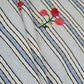 Off White & Blue Stripes Floral Embroidery South Cotton Fabric GTS-30265