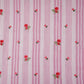 Pink & White Stripes Floral Embroidery South Cotton Fabric GTS-30261