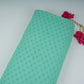 Exclusive Cotton Schiffli Mint Green Sequins Embroidery Fabric