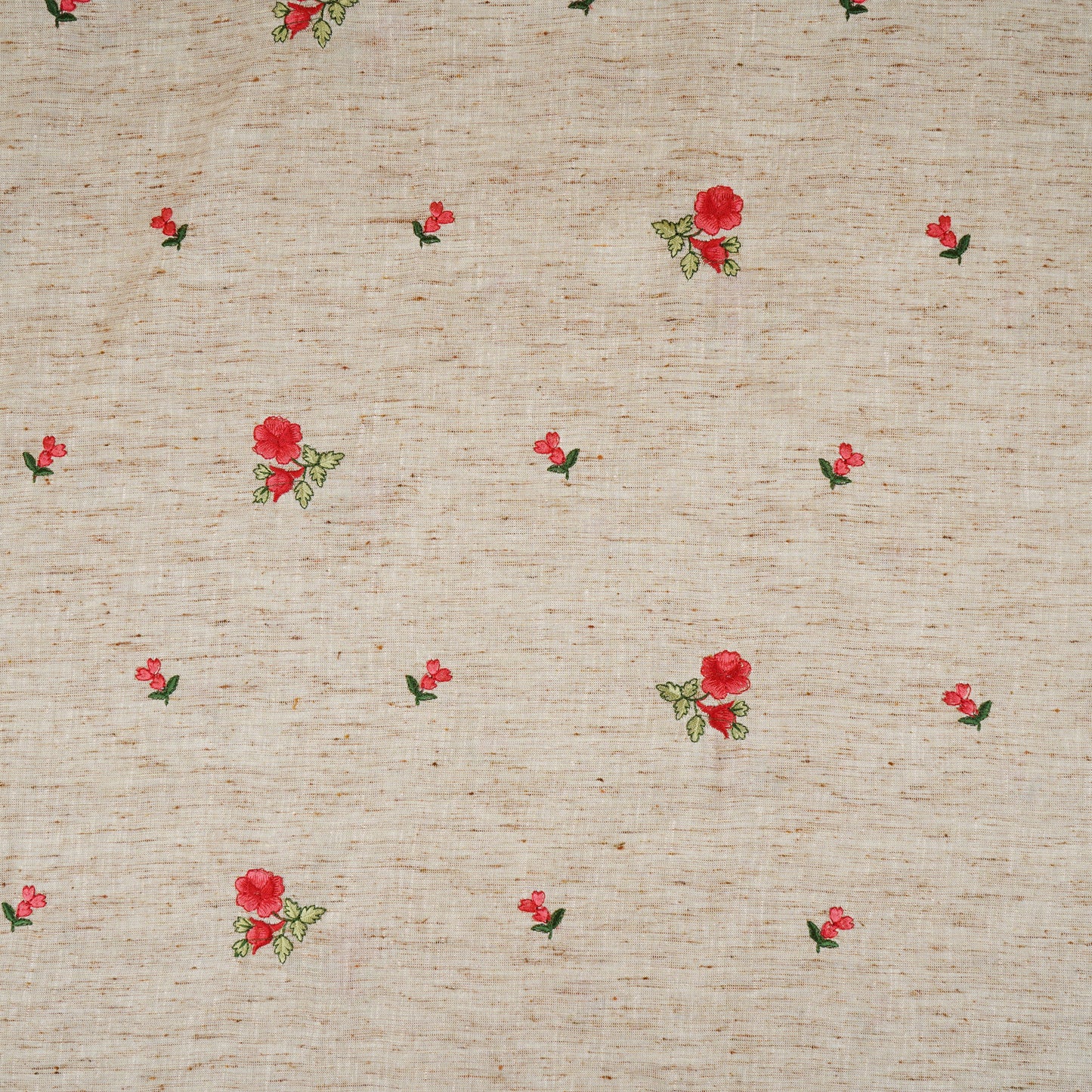 Light Beige Floral Embroidery South Cotton Fabric GTS-30270