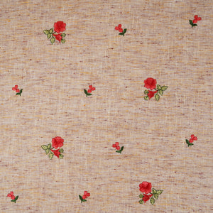 Beige Floral Embroidery South Cotton Fabric GTS-30271 - TradeUNO