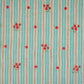 Teal & White Stripes Floral Embroidery South Cotton Fabric GTS-30264 - TradeUNO