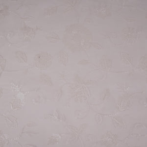 White floral thread & Sequins embroidery Pure 27gm Organza Fabric GPF-32090 - TradeUNO