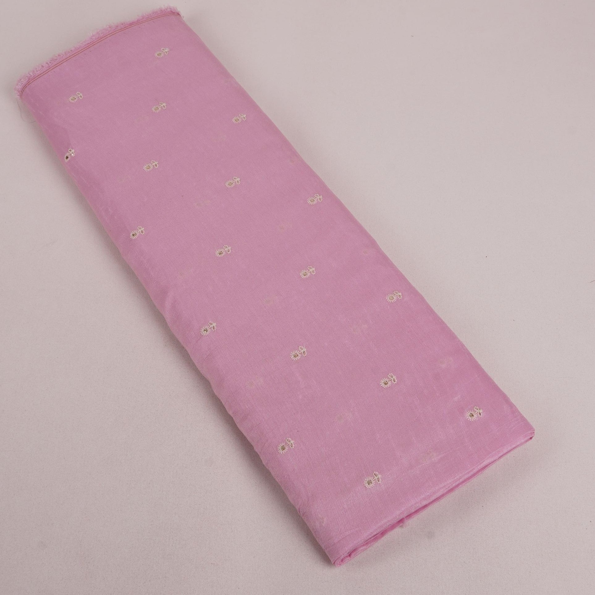 Pink Floral Buti Bemberg Raw Silk Fabric AT-33236