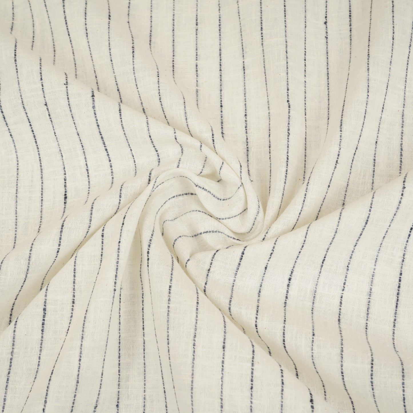 Navy Blue with White Stripes Linen Fabric RS-30223