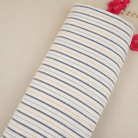 Beige with White Stripes Linen Fabric RS-30222