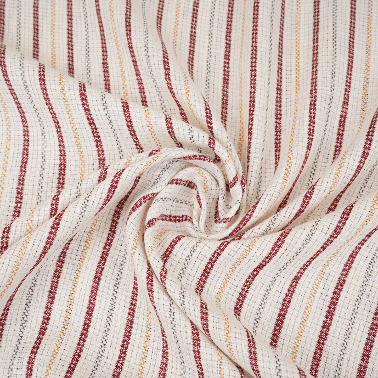 Maroon with White Stripes Linen Fabric RS-30225