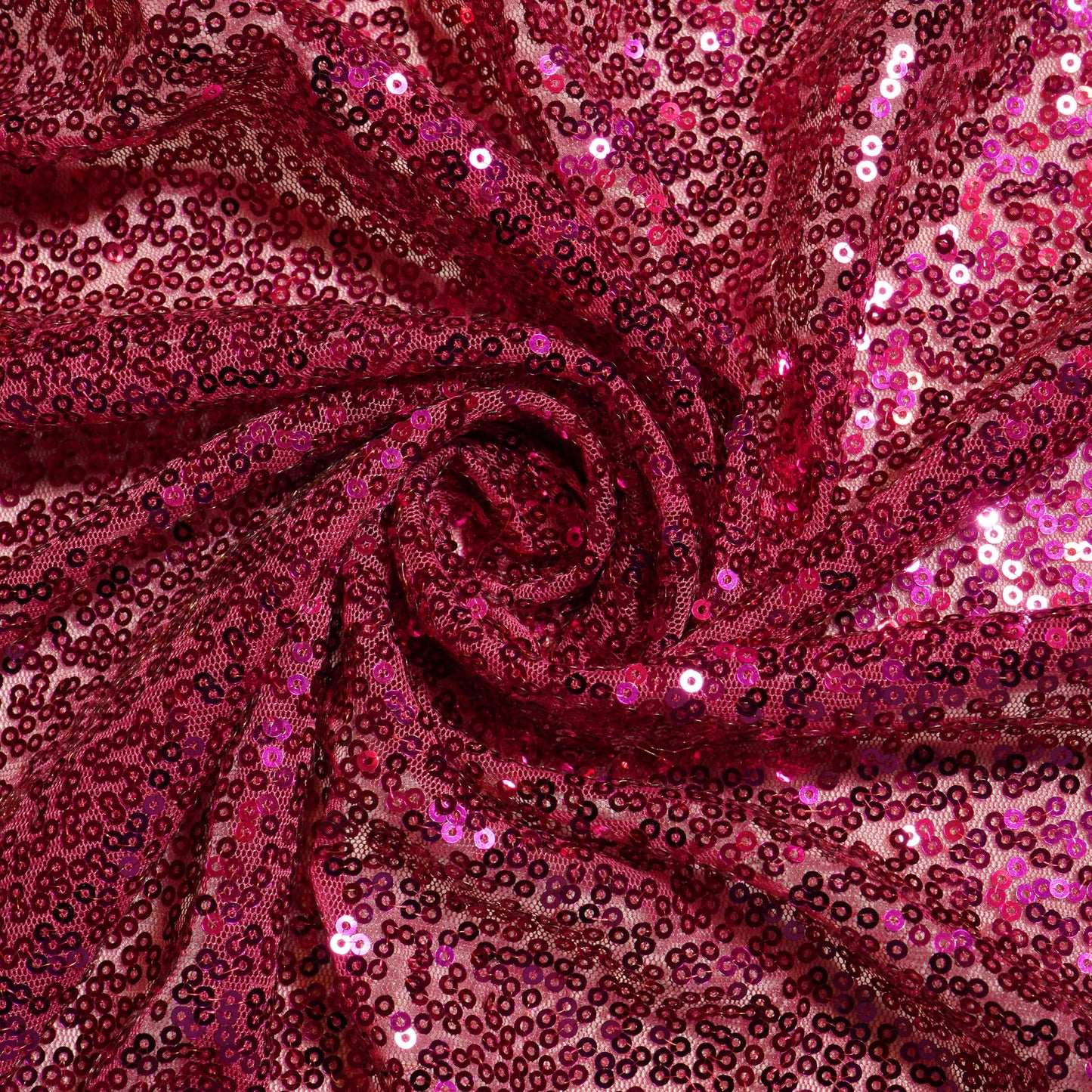 Premium Magenta Pink Sequins Embroidery Net Fabric
