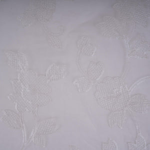 White floral jaal embroidery Pure 27gm Organza Fabric GPF-32092 - TradeUNO