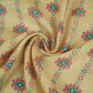 Light Yellow Abstract Print Cotton Linen Fabric GTS-30287