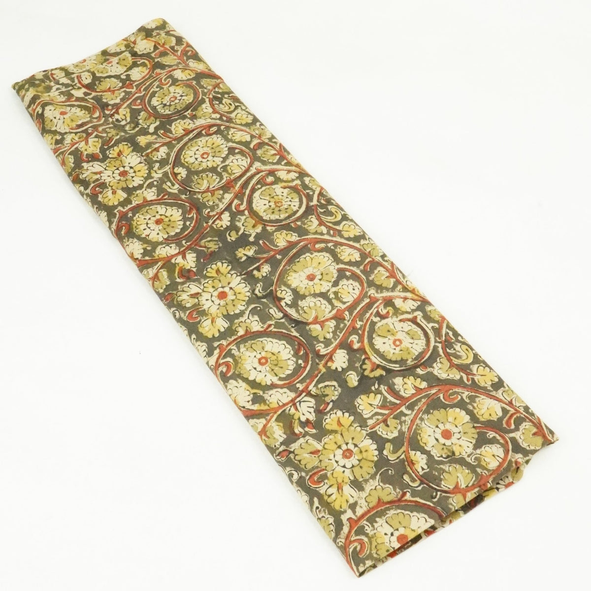 Khaki Kalamkari Print Cotton Fabric AH-22534
