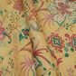 Light Yellow Floral Print Cotton Linen Fabric GTS-30286