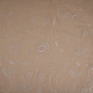 Peach floral thread & Sequins embroidery Pure 27gm Organza Fabric GPF-32087 - TradeUNO