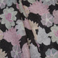 Black Floral Print Cotton Linen Fabric GTS-30276