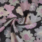 Black Floral Print Cotton Linen Fabric GTS-30276