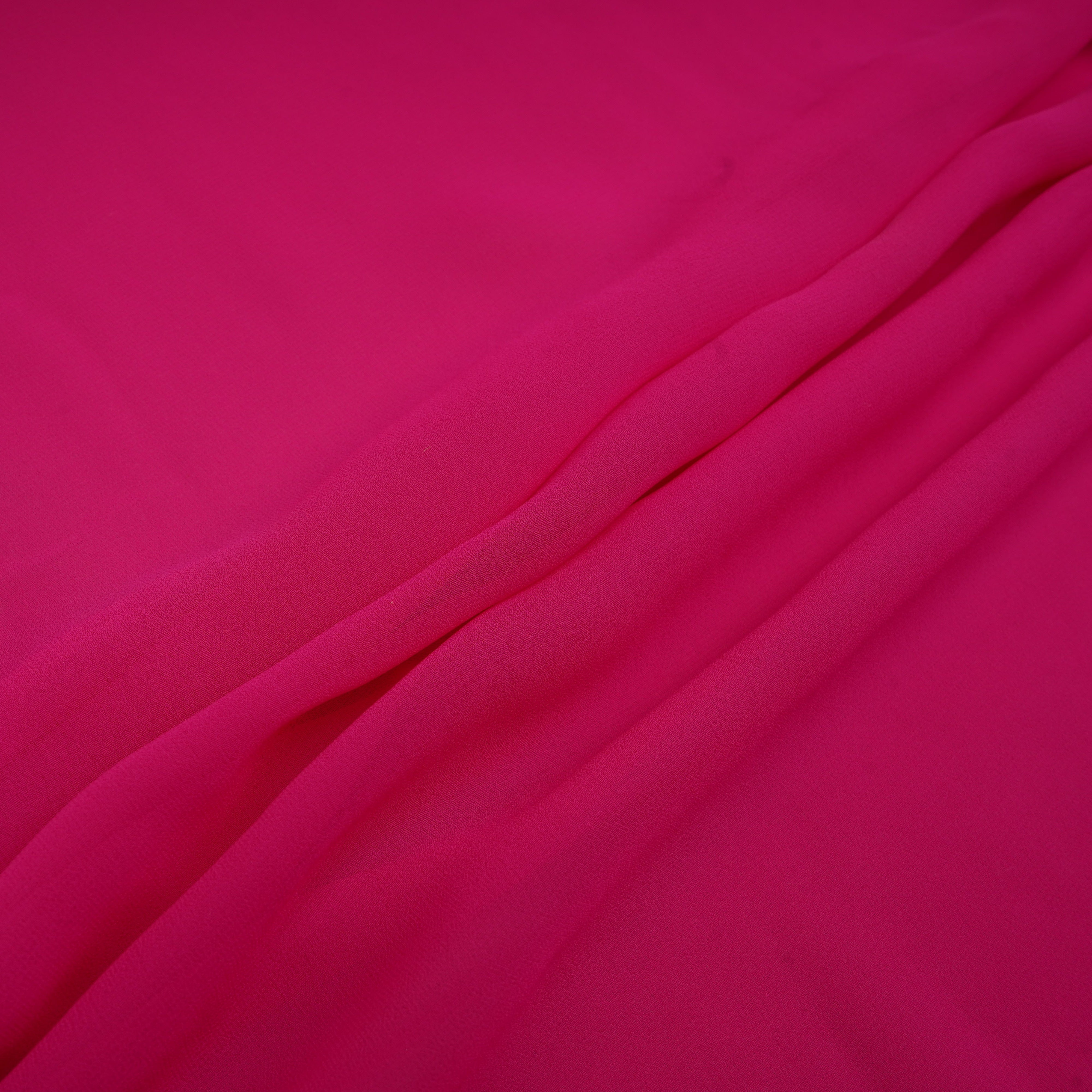 Taffy Magenta Solid Georgette Fabric 14055