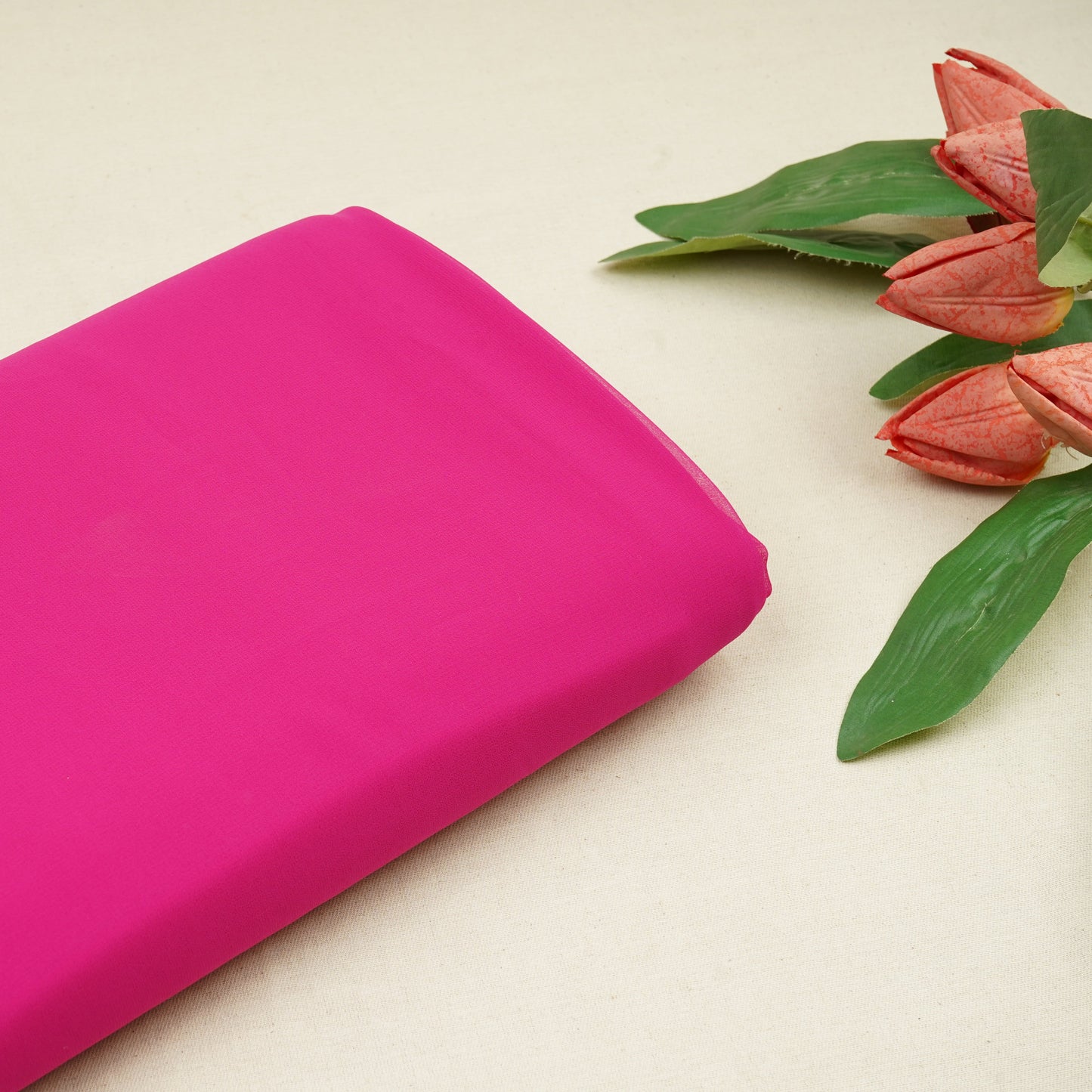 Taffy Magenta Solid Georgette Fabric 14055