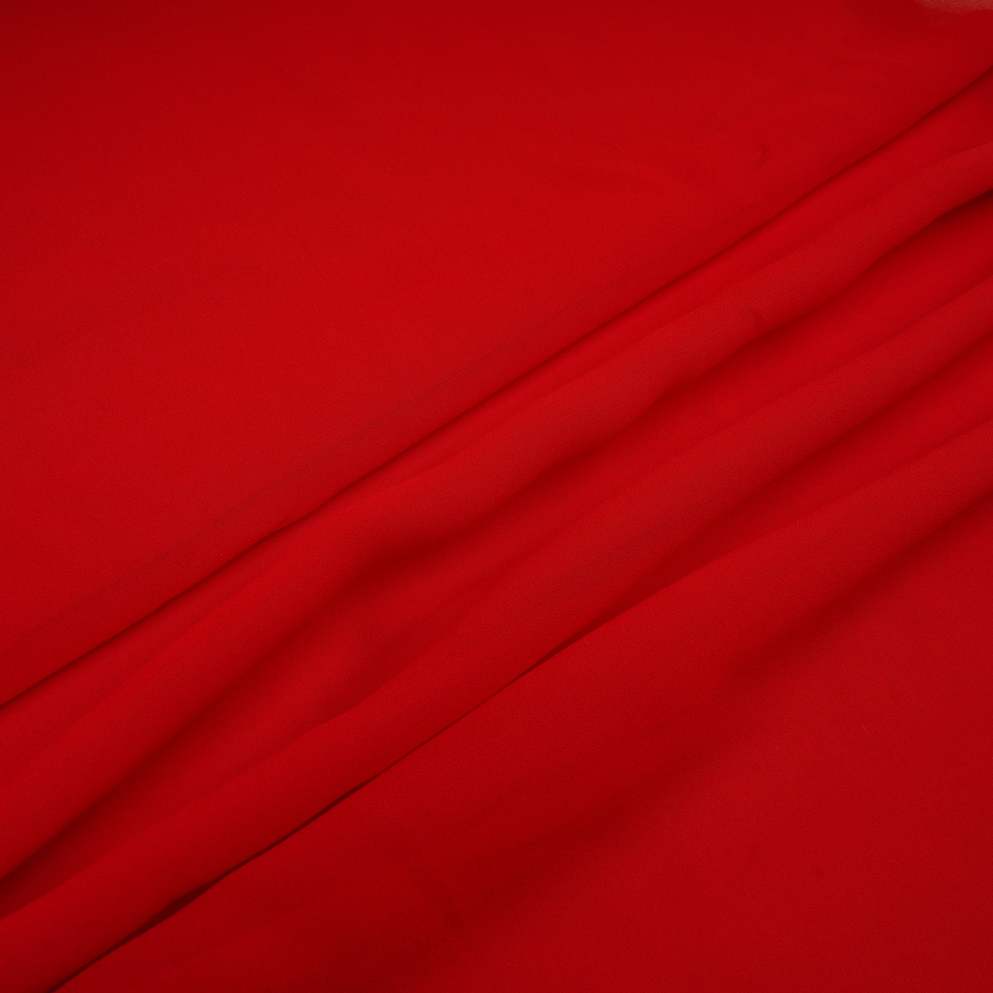Tomato Red Solid Georgette Fabric 16570