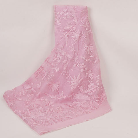 Pink Parsi thread embroidery Organza Fabric GPF-32101