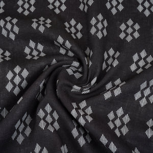 Black Abstract Print Cotton Linen Fabric GTS-30277 - TradeUNO