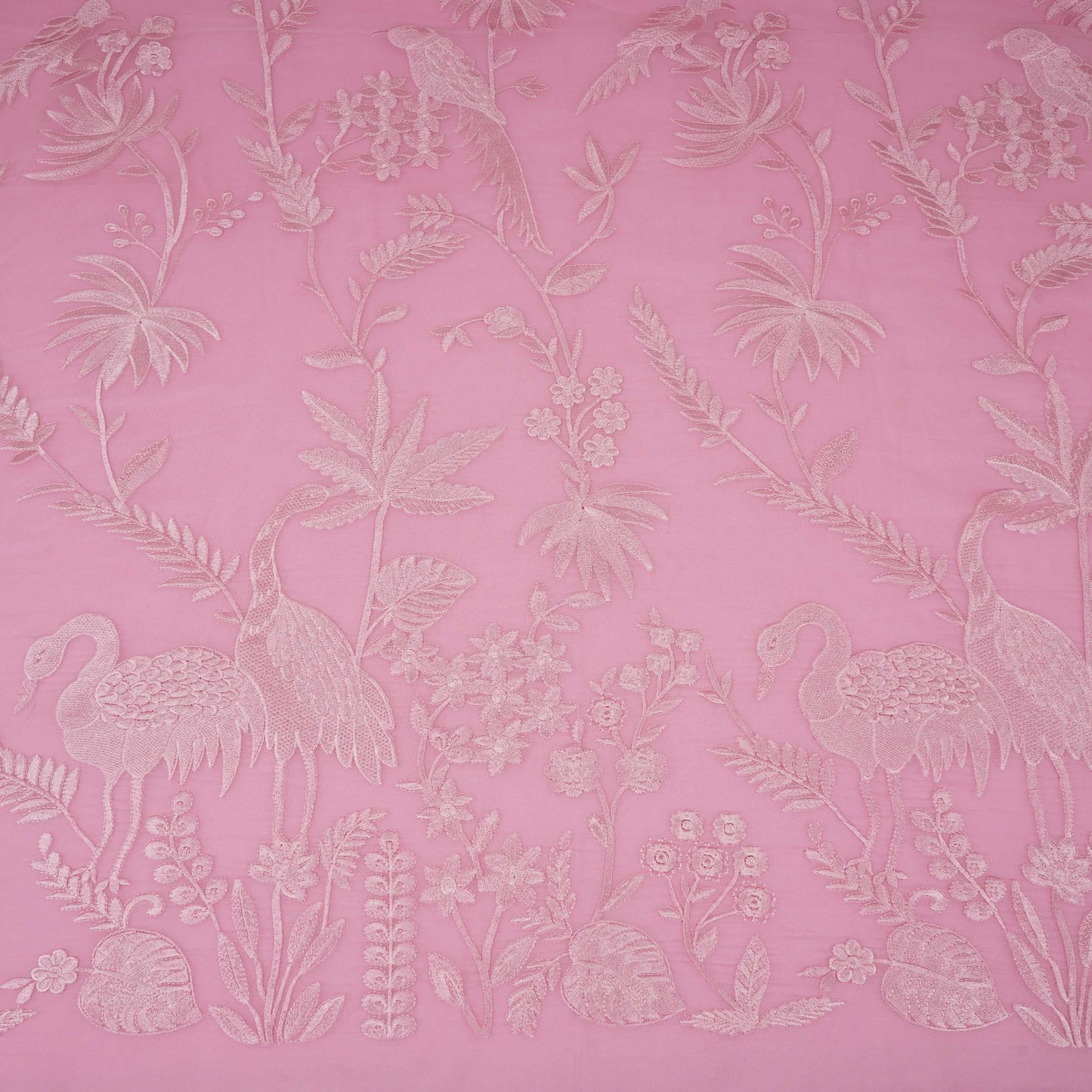 Pink Parsi thread embroidery Organza Fabric GPF-32101