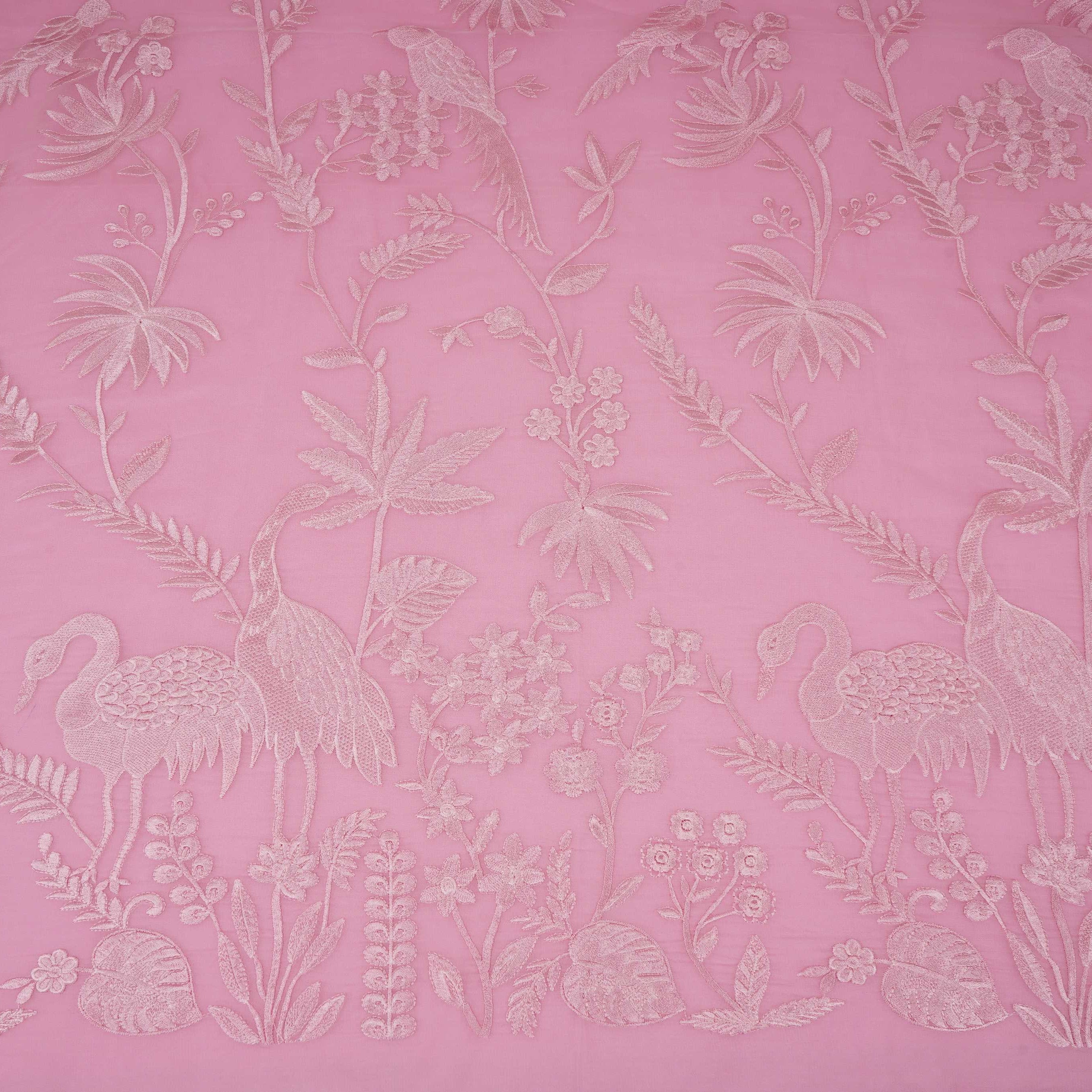 Pink Parsi thread embroidery Organza Fabric GPF-32101 - TradeUNO