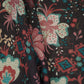 Black Floral Print Cotton Linen Fabric GTS-30280