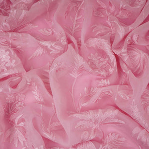 Pink Parsi thread embroidery Organza Fabric GPF-32101 - TradeUNO
