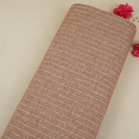 Brown with Stripes Linen Fabric RS-30220
